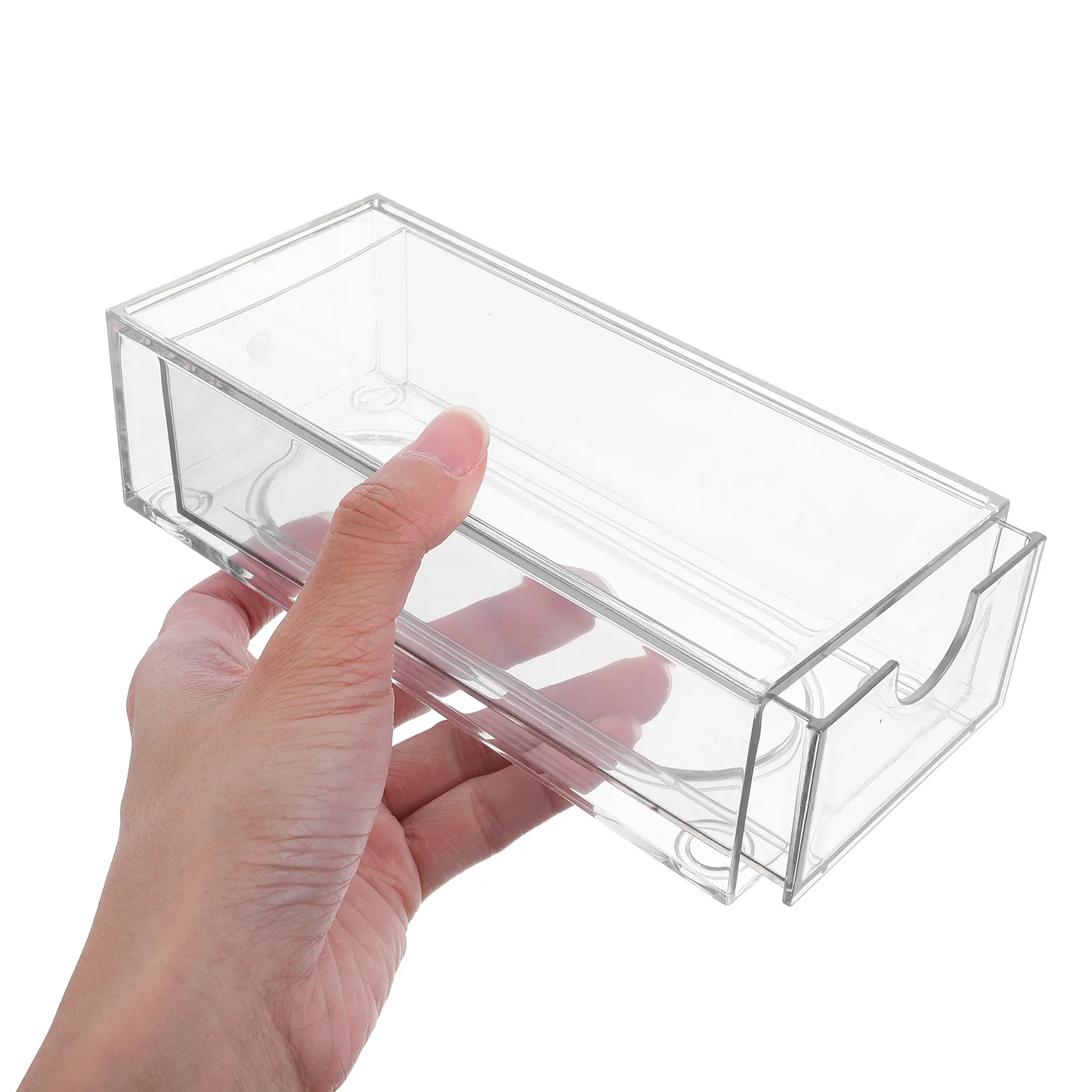 

4Pcs Transparent Stackable Hair Accessories Organizer Box Clear Plastic Drawer Storage for Bathroom Desk Wardrobe Office Hair