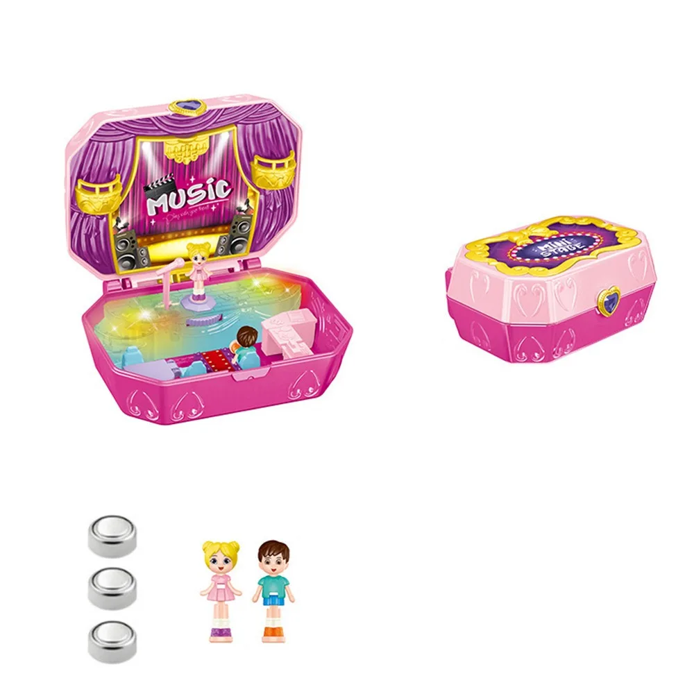 Creative Simulation Play House Toys Expandable 3D Houses with Furniture Interactive with Lighting and Music