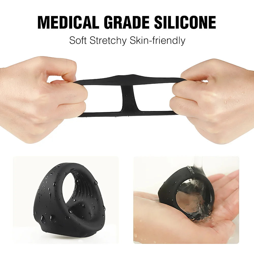 Silicone Penis Sleeve Delay Ejaculation Penis Stretcher Exercise Mens Cock Rings Male Chastity Cage Cockrings Sex Toys for Men