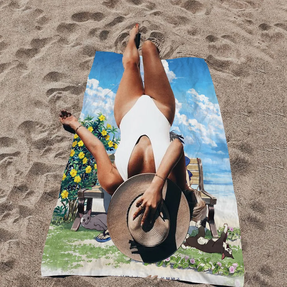 

Anime Movie Umibe No Etranger Microfiber Beach Towel Absorbent Quick Dry Soft Yoga Swimming Resort Mountain Climbing Towel