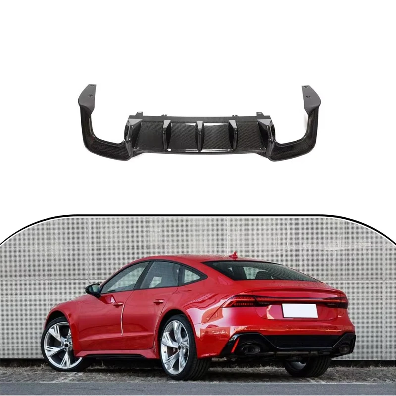 

Prepreg Dry Carbon Fiber RS7 Rear Diffuser Lip Spoiler for Audi RS7 C8 Sportback 2020 2021