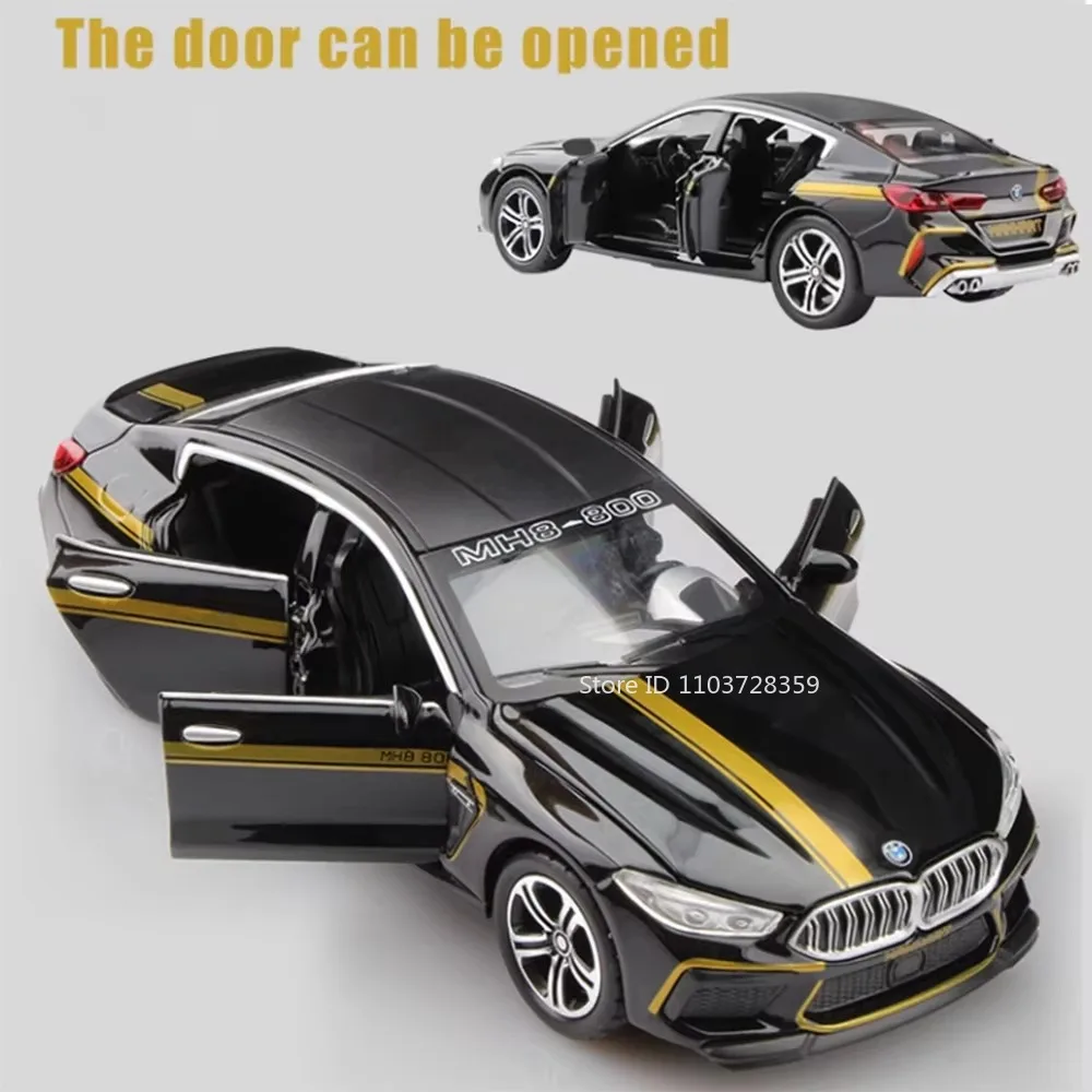 1:32 M4 M8スーパーカーモデルおもちゃ合金ダイキャストミニチュアオーナメントスポーツカーサウンドライトドア開閉プルバック子供向けギフト