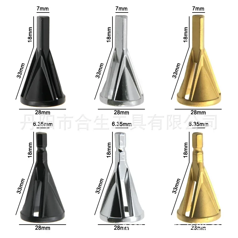 new external chamfering device high-speed steel deburring three-blade triangular hexagonal gold shank