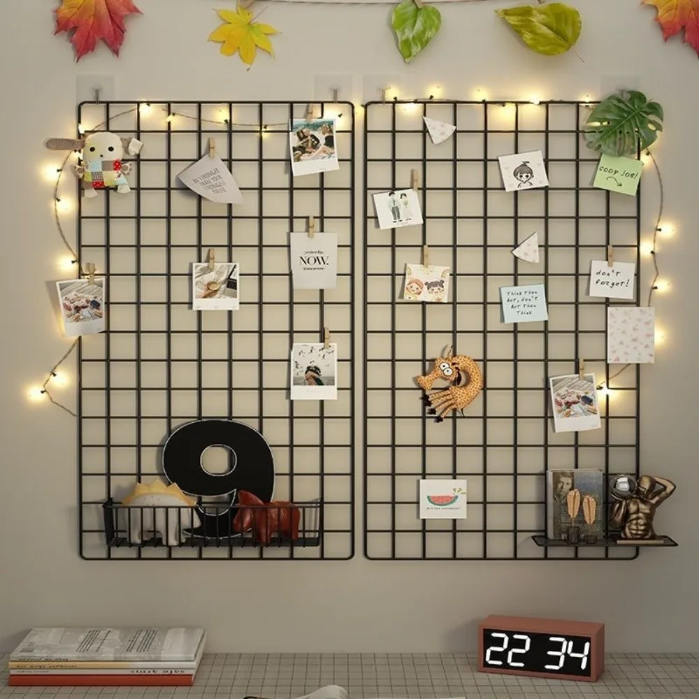 Black Wire Mesh Panel Detachable Rust-resistant Photo Wall Grid Shelf Metal Pet Playpen Panel