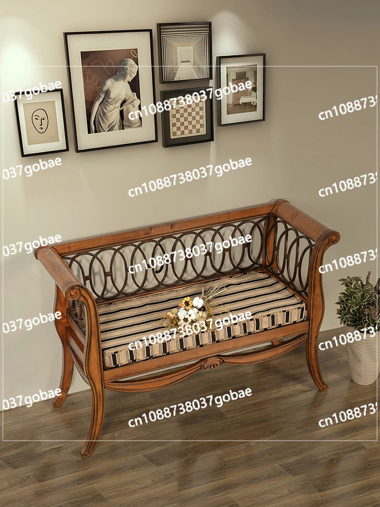 CX Solid Wood a Double Chair Vintage Furniture Living Room Sofa Chair Bench Balcony Leisure Armchair