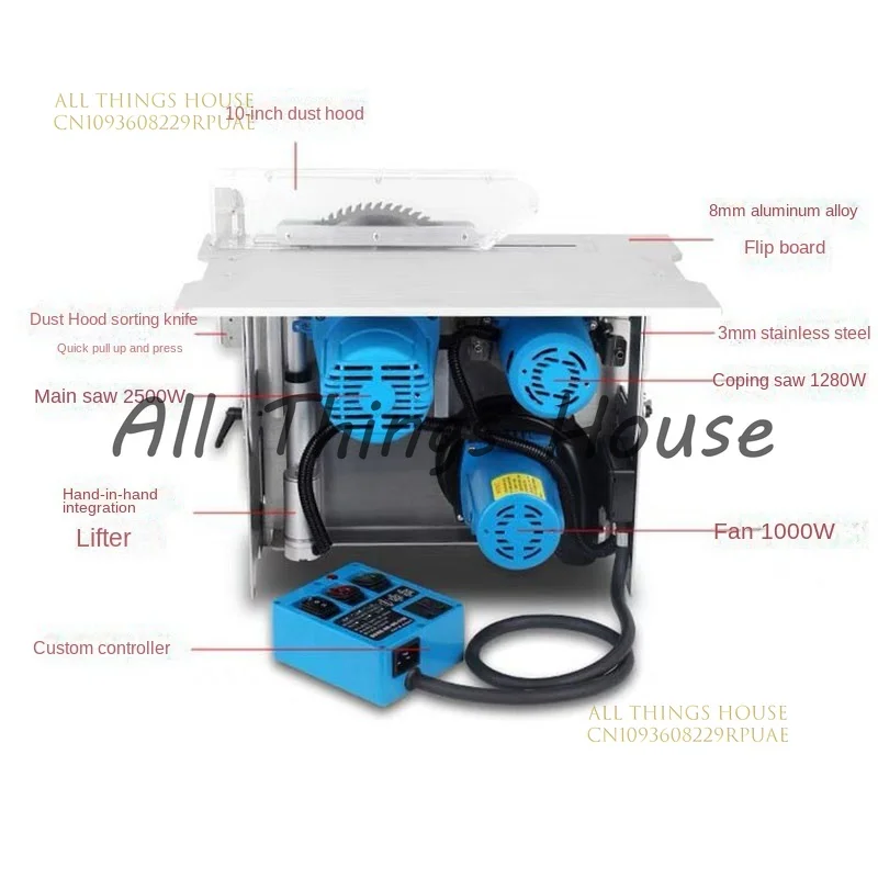 

NEW Precision high-power multi-function woodworking table saw integrated dust-free saw board cutting electric circular saw 220v