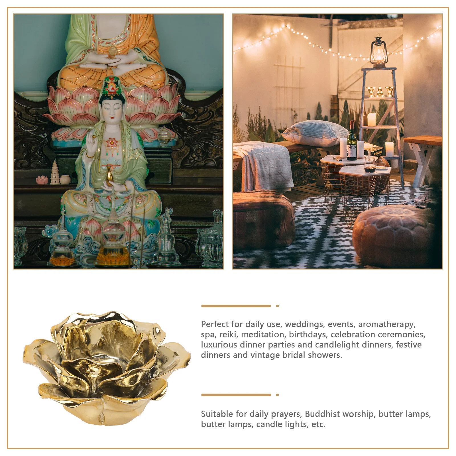 

2Pcs Nordic Electroplated Flower Candlestick Delicate Iron Art Candleholder for Household Candlelight Dinner Decoration