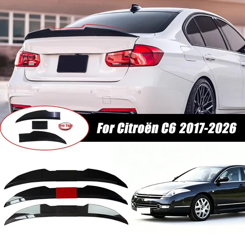 3pcs Sedan Rear Trunk Spoiler For Citroen C6 2017-2026 Adjustable DIY Modified Trunk Spoiler Automotive Accessories