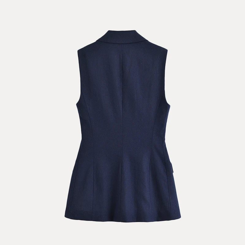 

Faionable Linen Long Svel Vest Women's Clothing Summer New Sle Commute Sle Polyester Fiber Thin Model Regular Length
