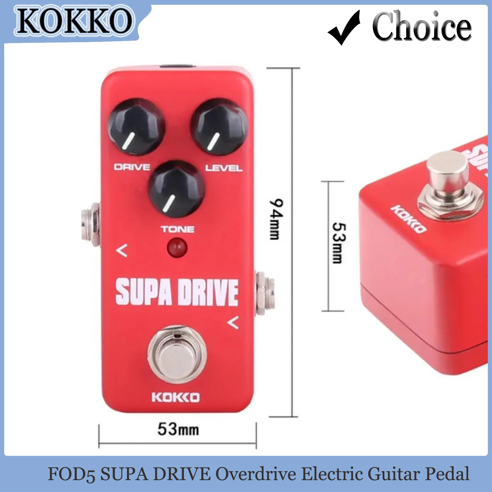 

KOKKO FOD5 SUPA DRIVE Overdrive педаль для электрогитары музыкальные инструменты портативная мини-гитара педаль эффектов гитары мини-запчасти