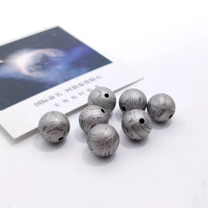 1Pcs Rare Meteorite Beads Natural Altay Iron Meteorite Round Bead Home DIY Falling Stone Decoration Crafts Gift 12mm Diameter