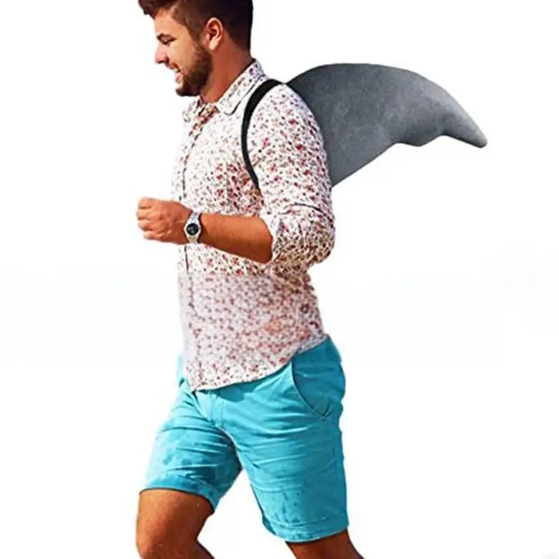 Y88A Shark Fin Accessory Gray Shark Fin Costume Easy to Wear Shark Dress up Costume Props for Kids Boys Girls Adults Cosplay