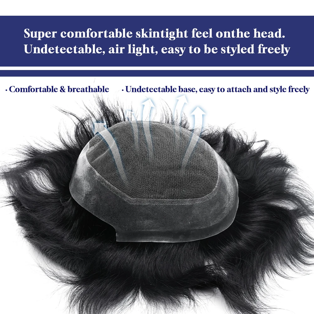 호주 남성용 부분 가발 모발 보형물 남성용 헤어 교체 시스템 남성용 가발 레이스 및 PU 통기성 부분 가발