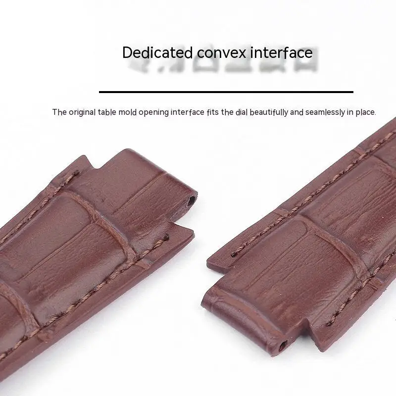 Cowhide Leather Watchband 24x14mm For 1853 Tissot T60 Strap Belt L875/975K Series Bracelet Convex End Watch Strap Accessories