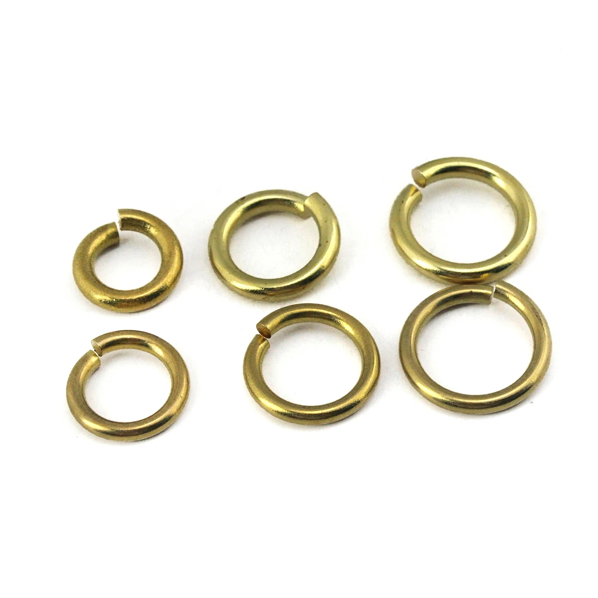 100pcs Open O ring Solid brass seam Round jump ring Garments shoes Leather craft bag Jewelry findings repair connectors