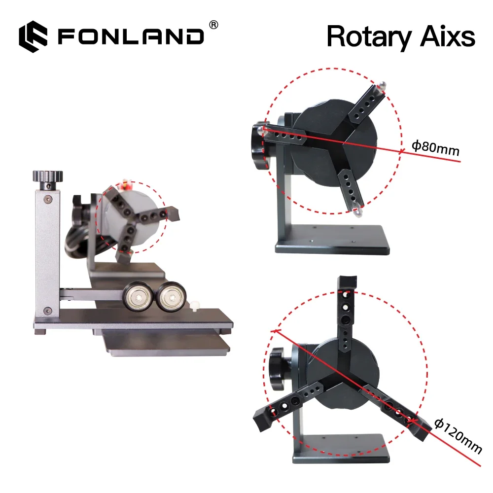 Fonland DAJA Rotary Axis with Integrated Driver Fiber Laser Engraver Marking Machine Rotation Tool for Cup Ring Marking