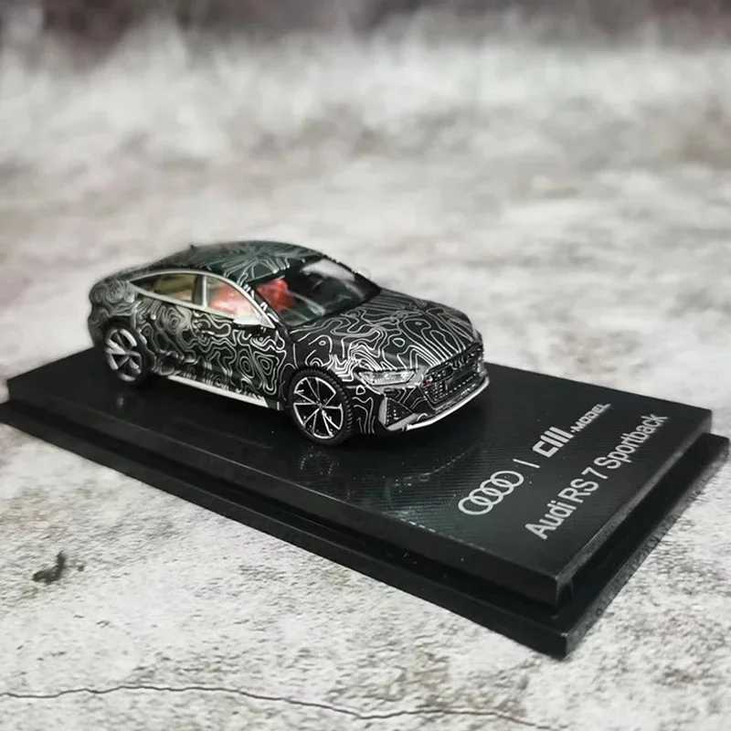 모델 카 RS7 스포츠백 2022 합금 다이캐스트 차량 컬렉션, 블랙, CM 1:64