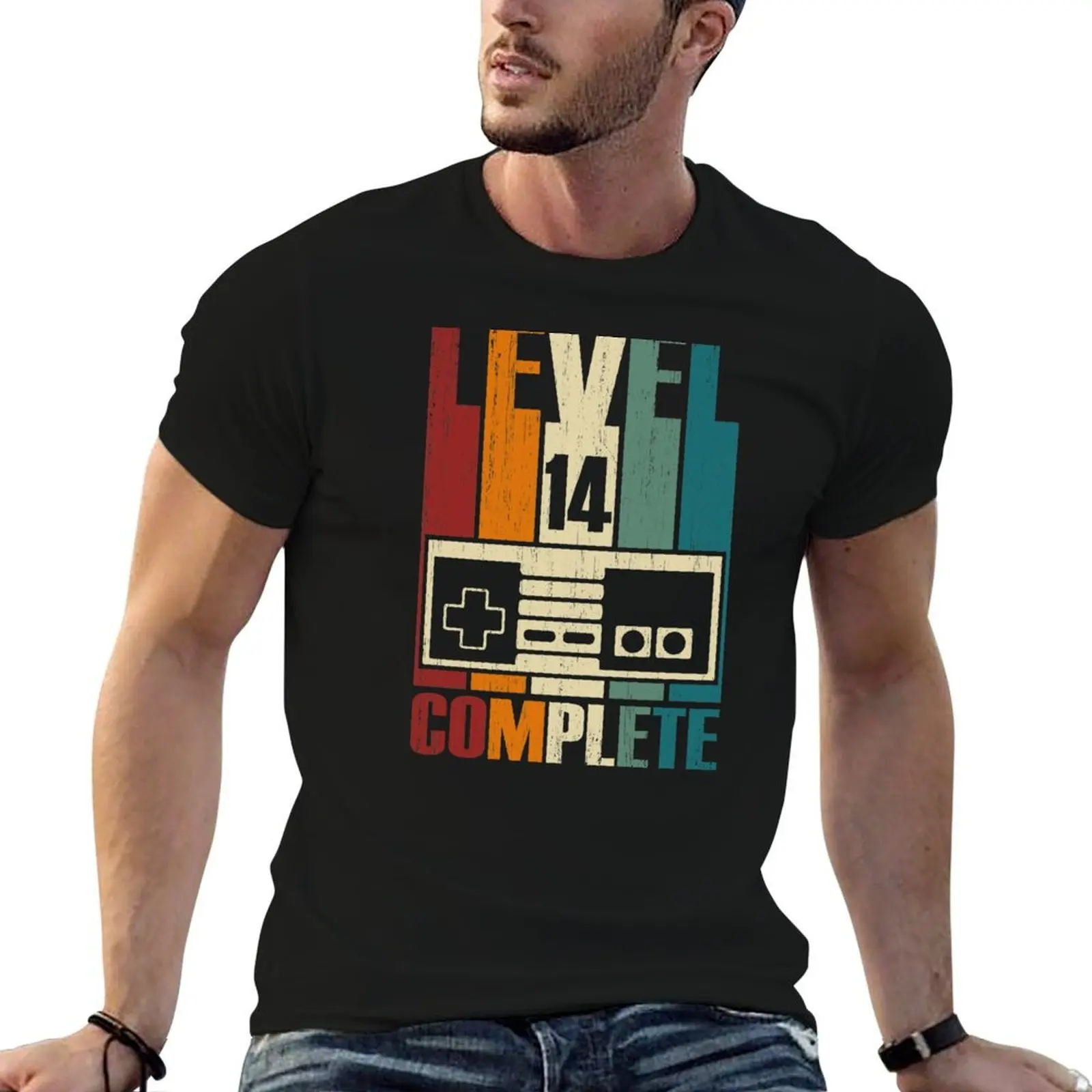 Level 14 Complete - 14th Wedding Anniversary Gift Fathers Day Gamer Dad T-Shirt man t shirt graphic man t shirts graphic T-Shirt