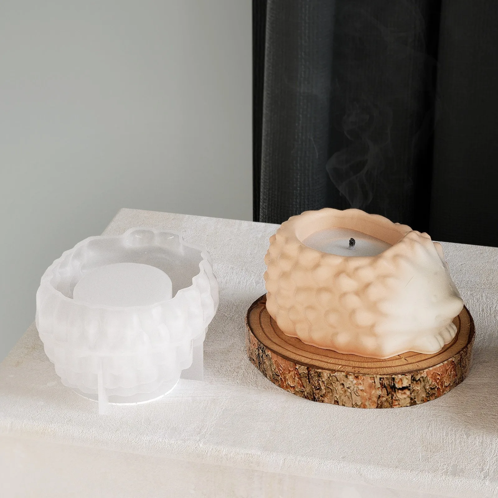 القنفذ ذهبية الروائح شمعة كوب قالب من السيليكون بالتنقيط الغراء DIY بها بنفسك حجر نمط روك الحيوان بيثون الجبس تخزين كوب القالب #4