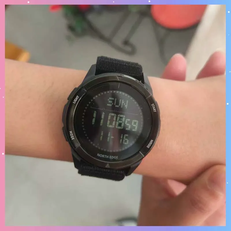 

Terrax Sports Watch 50m Waterproof Calendar Stopwatch Alarm Hourly Chime Timer LED Nylon Band Swimming Outdoor Tools Men Gift