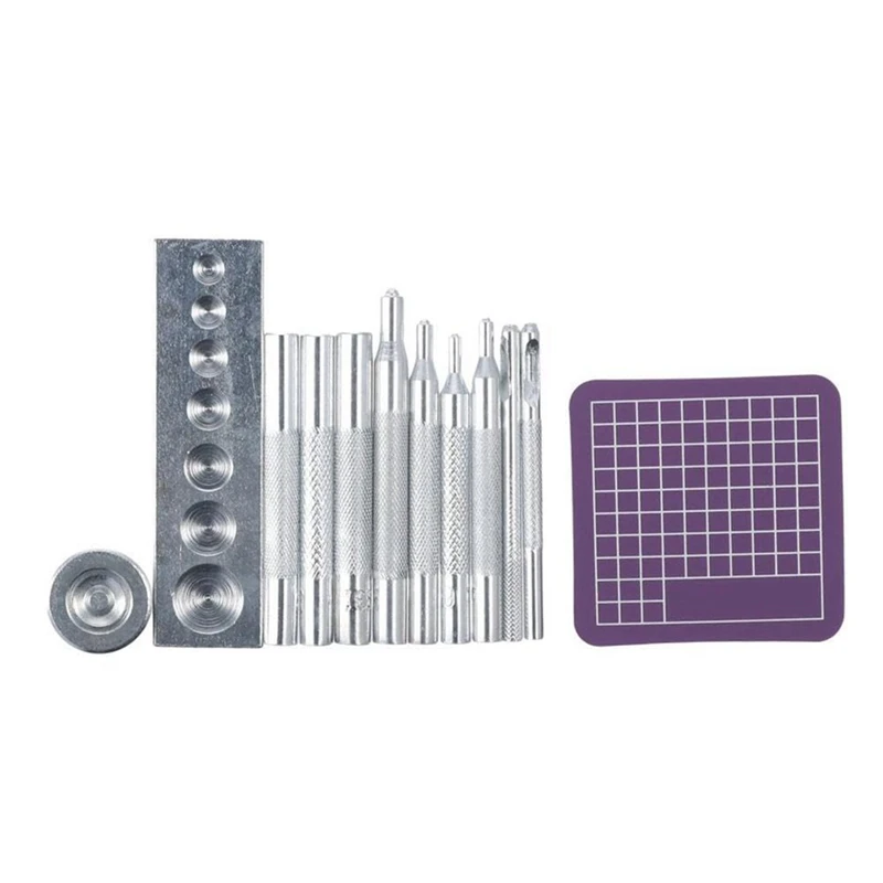 Hot Sale 12Pcs Leather Rivet Setter Rivet Leather Die Punch Installation Set Leathercraft Punching Tools For Bag Making