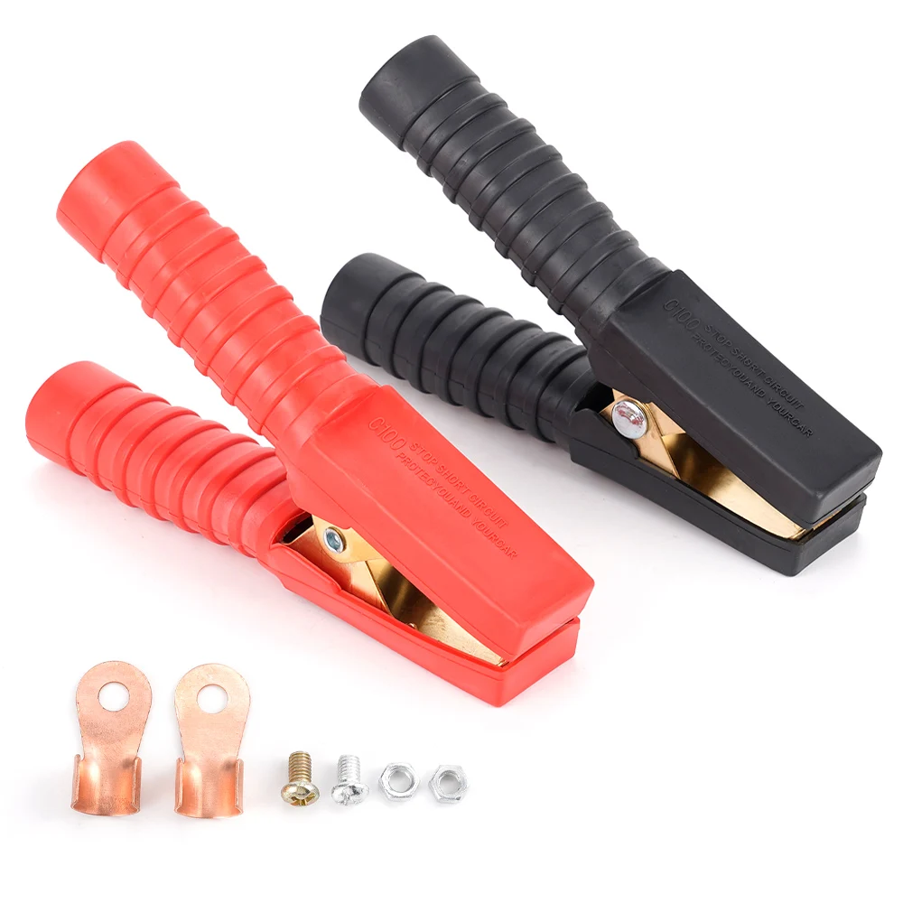 1pair Alligator Clips Terminal Car Electrical Battery Crocodile Clamp Test Connector For Jumper Cables Boost 500A-1000A