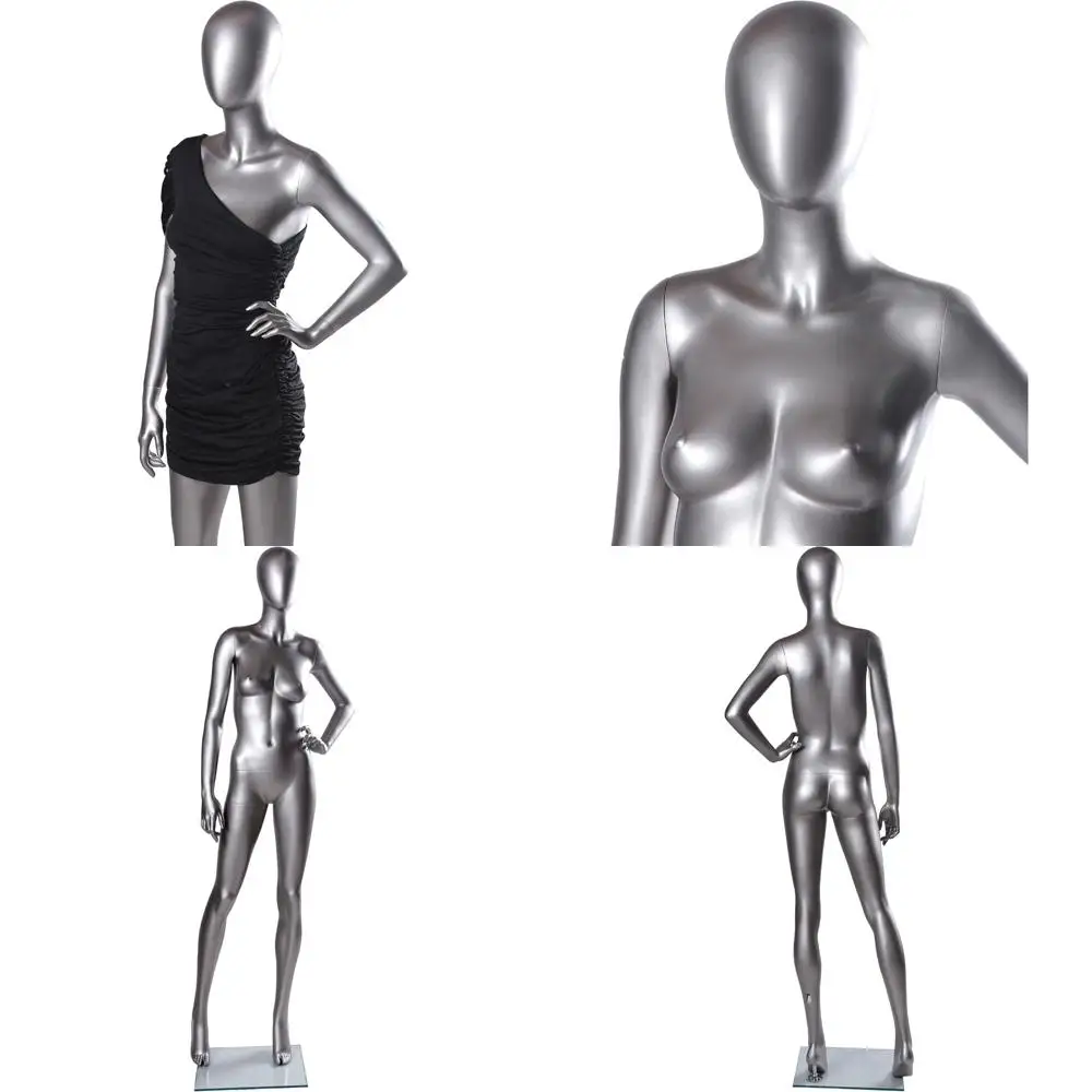 

Stylish Silver and Chrome Mannequins - Female & Male Display Figures for Fashion Retail