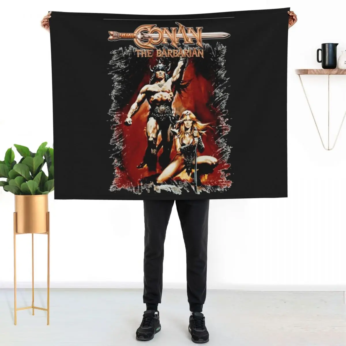 Conan He Barbarian Essential Funny Throw Blanket Multi Use Warm Blanket for Living Room Bedroom