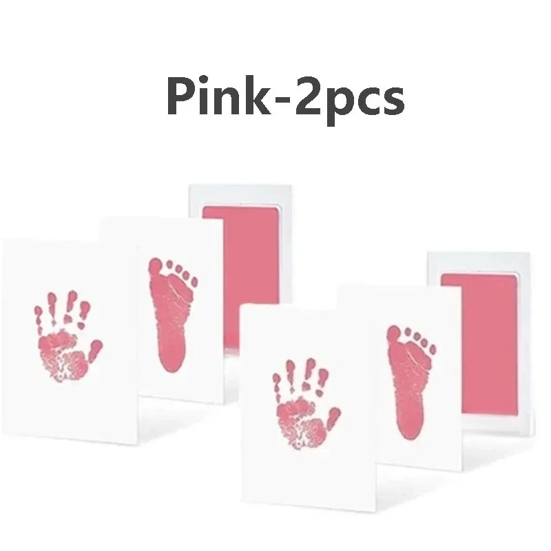Kit de 2 Almofadas de Tinta Sem Contato para Impressão de Mãos e Pés de Bebês Recém-Nascidos, Seguras, Não Tóxicas, para Marcas de Patas de Animais de Estimação e Lembranças