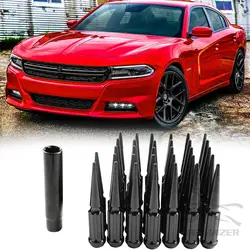 24/32 PCS Wheel Nuts M14X1.5 Nut Longer Nut Steel Lock Wheel Lug Nut Bolt With Spikes For Dodge Charger Challenger/Chevy/Ford