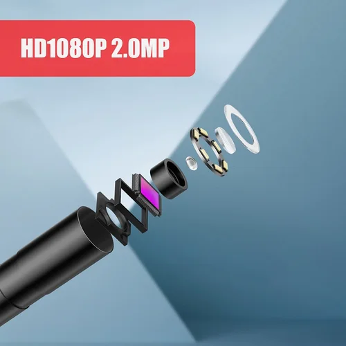 Imagen 2 del producto Cámara endoscópica Industrial, boroscopio de inspección de alcantarillado con pantalla IPS de 2,4 pulgadas, Cable HD1080P de 30 metros, IP68, resistente al agua, led, 2600mAh