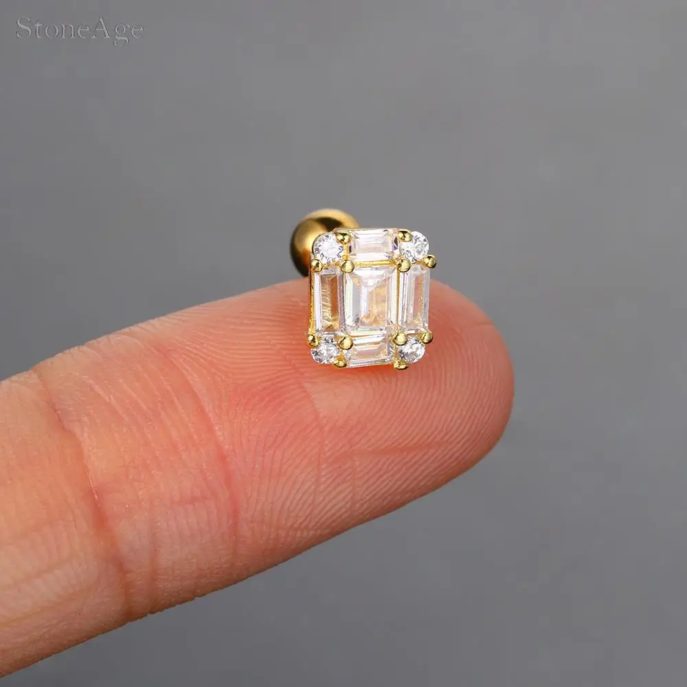 1 Stück Kristall-Schmetterling Daith-Piercing Ohrknorpel-Ohrringe für Frauen Edelstahl Schraub-Helix-Ohrstecker Ohrschmuck – Detail 10