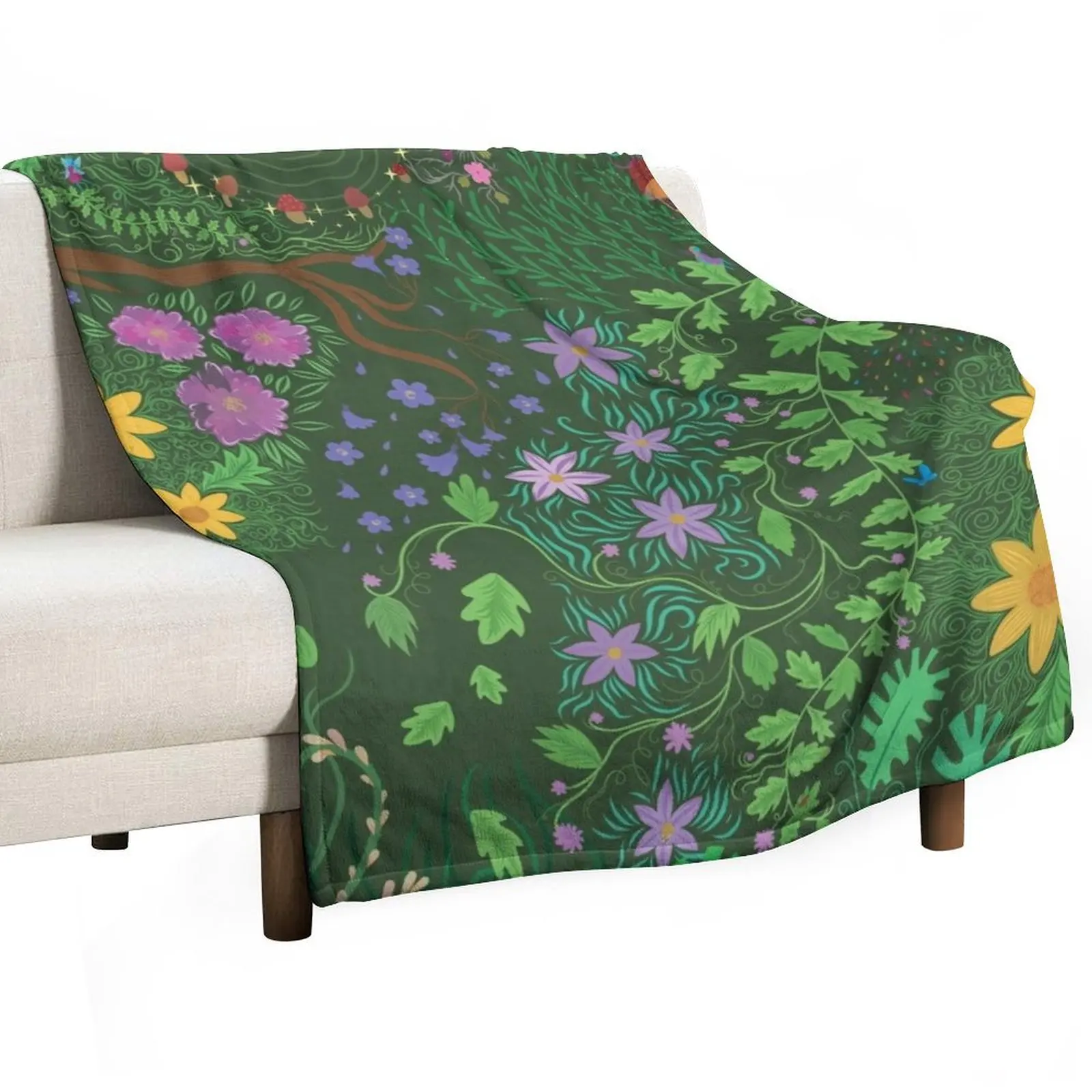 Worlds Within Worlds - Fairy Garden Throw Blanket Plaid on the sofa Decorative Sofas Beautifuls Blankets