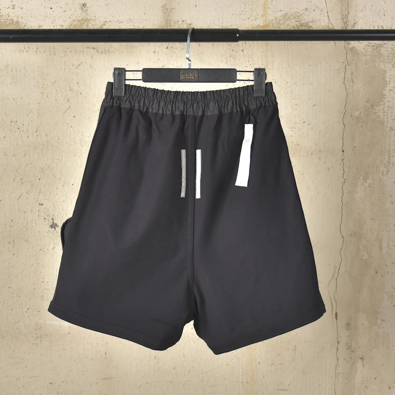 High Street Cotton Knitted RO Dark Shorts High Street Split Shorts Men's Elastic Waist Summer Fashion Casual Loose Shorts