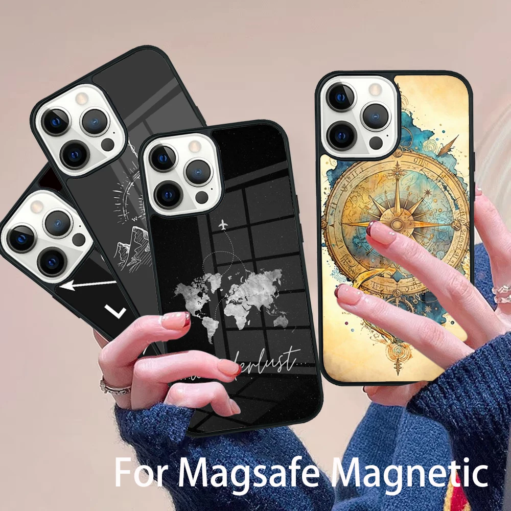 

Wanderlust Phone Case Magesafe Magnetic Wireless Charge Cover For IPhone 16 11 12 13 14 15 Pro Max Plus Mini