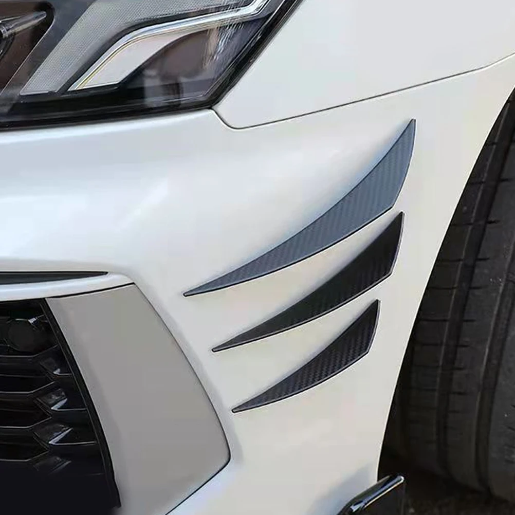 

6pcs PVC Car Bumper Lip Splitter Fins Front Cover Protector Anti Scratch Crash Proof Decor Trim Auto Accessories for Most