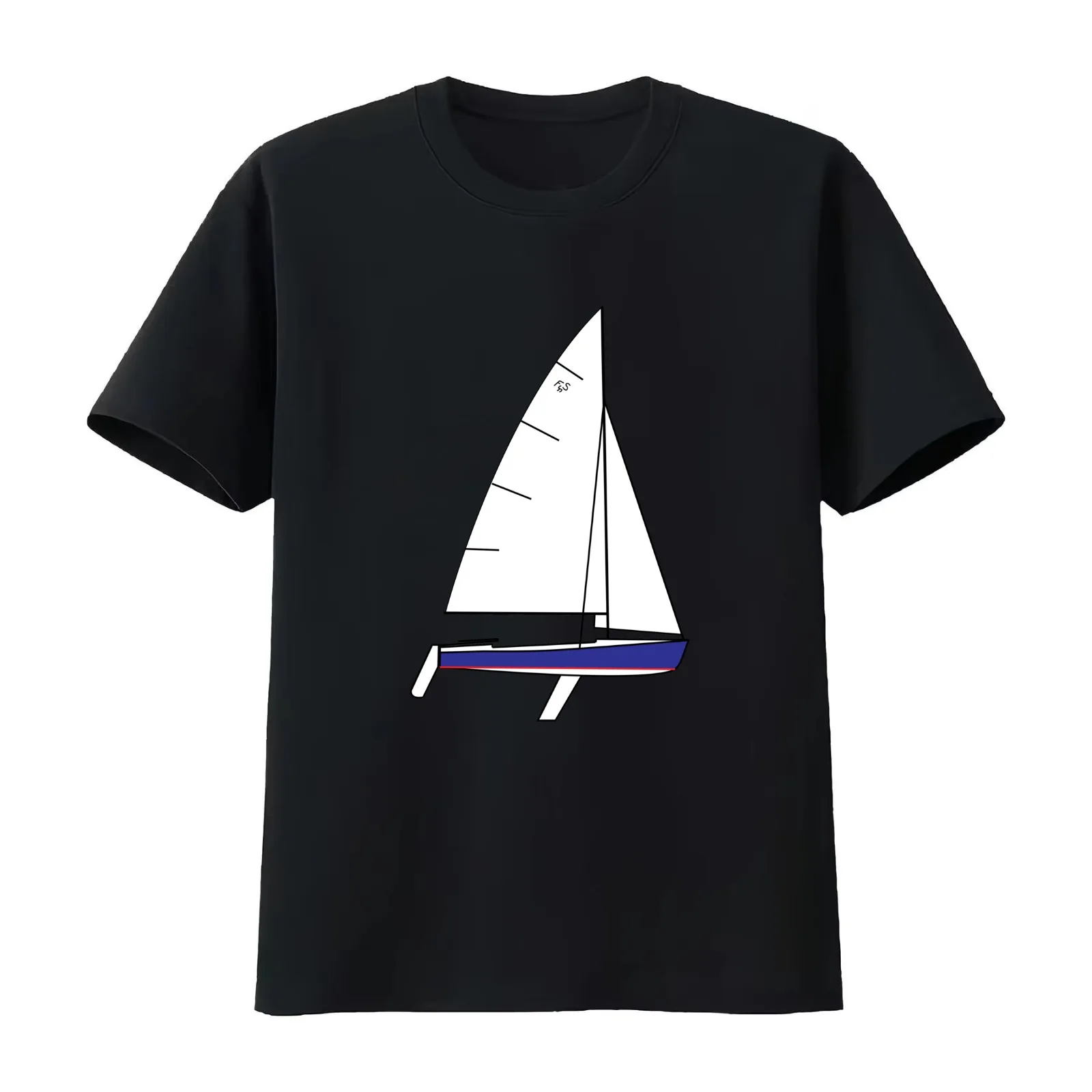 Flying Scot Sailboat T-Shirt Summer Casual Cotton Tee Oversized Streetwear Tops Vintage Graphic Print Loose Fit Short Sleeve
