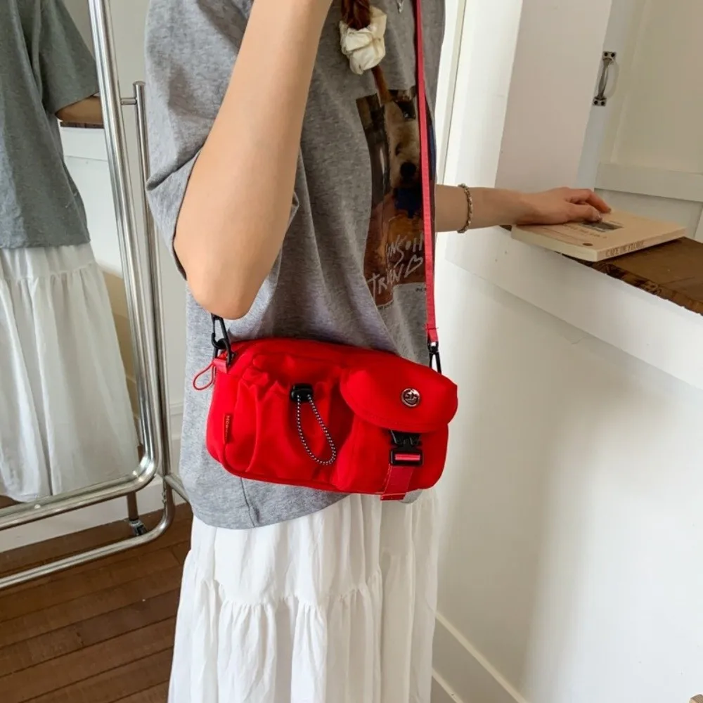 

Корейская однотонная легкая сумка для отдыха, нейлоновая сумка через плечо с несколькими карманами и регулируемым ремешком, повседневные женские сумки для путешествий