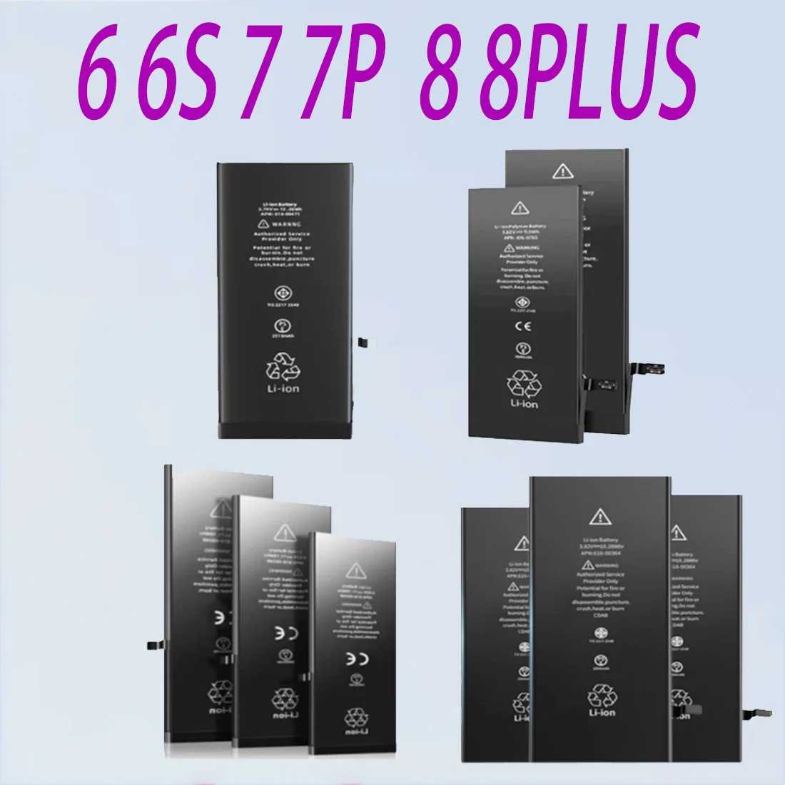 A+++ Zero-cycle High-quality Battery For iPhone 5 6 6S 5S SE 7 8 Plus X Xs Max 11 Pro Mobile Phone With Free Tools Sticker