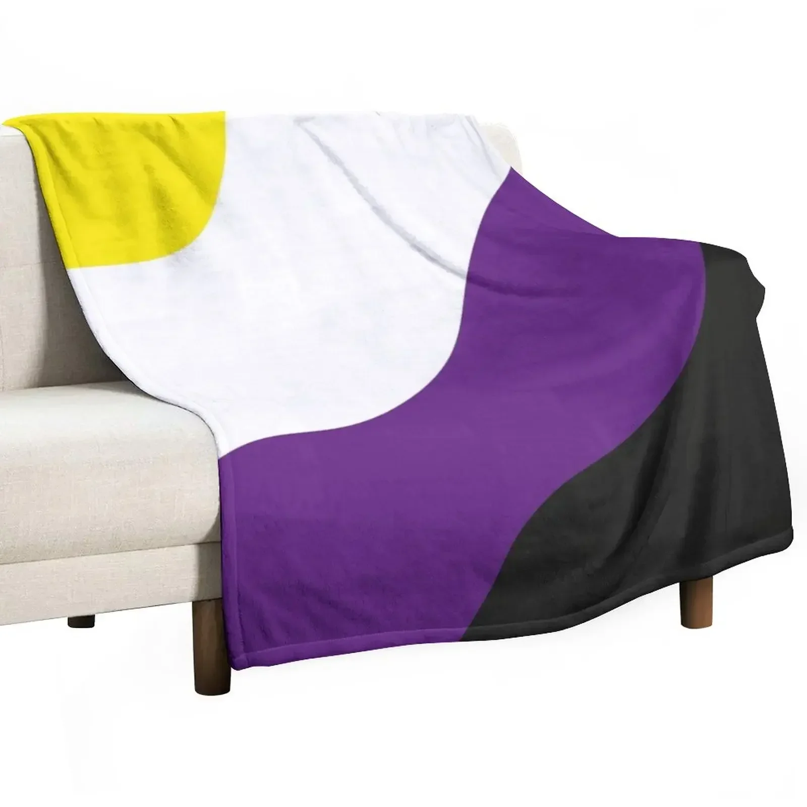 Non-Binary Gender Flag Throw Blanket Plush Soft Big Blankets