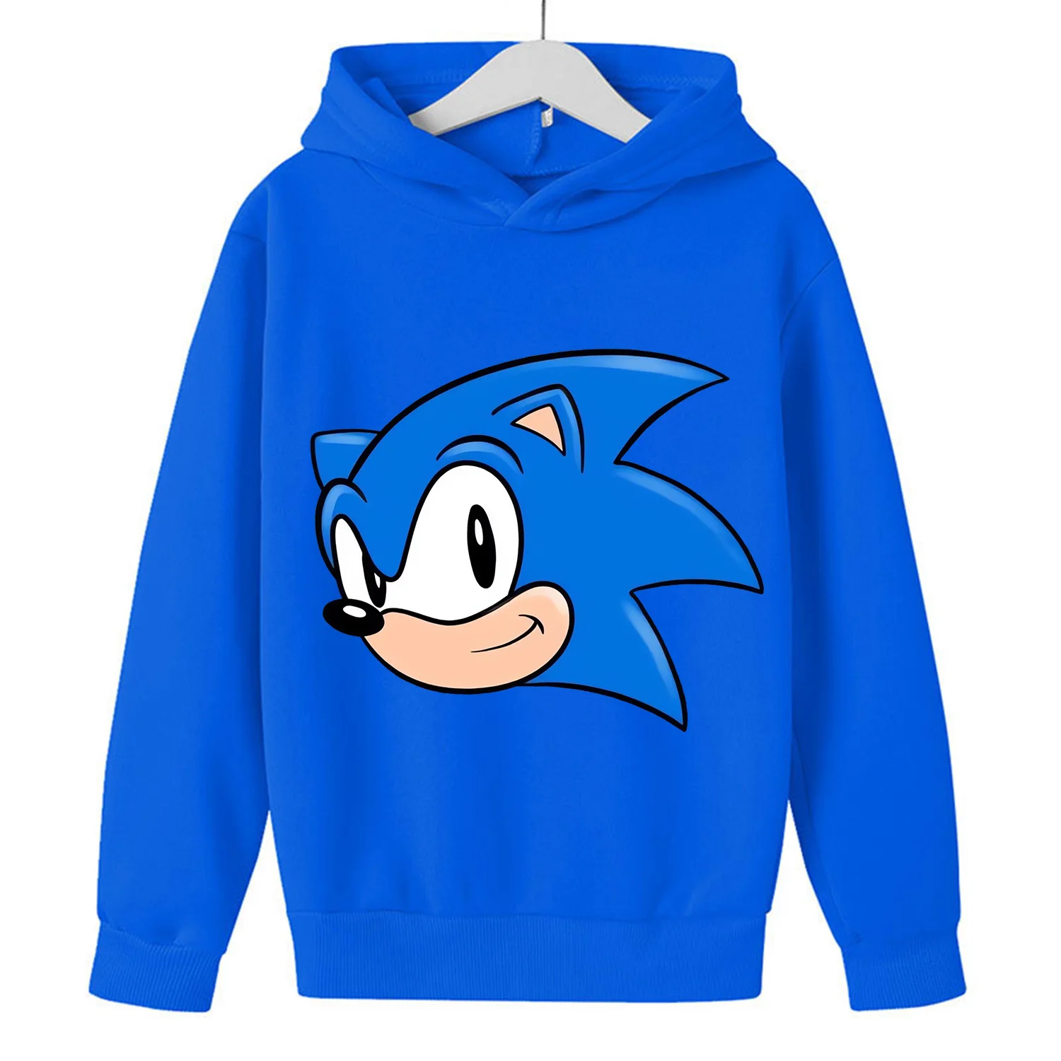 Sonic Thick Hoodie for Children New Cartoon Clothing Fashion Fleece Hoody Clothes Fashion Anime Figure Sweatshirt Tops Kids Gift