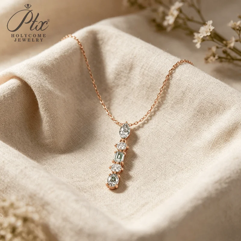 

2.1ct Moissanite Necklace D Color 925 Sterling Silver Round Marquise Emerald Oval Cut Factory Direct Fine Jewelry Hypoallergenic