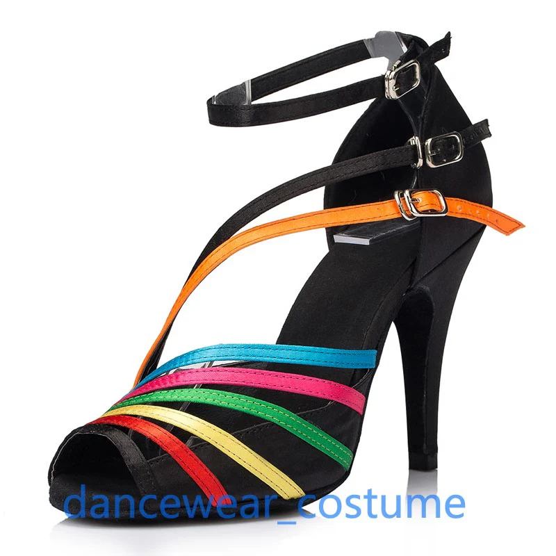 Latin Dance Shoes For Women High Quality Party Tango Modern Rumba Samba Ballroom Salsa Suede Sole Heels Sandals 5Colors EU34-42