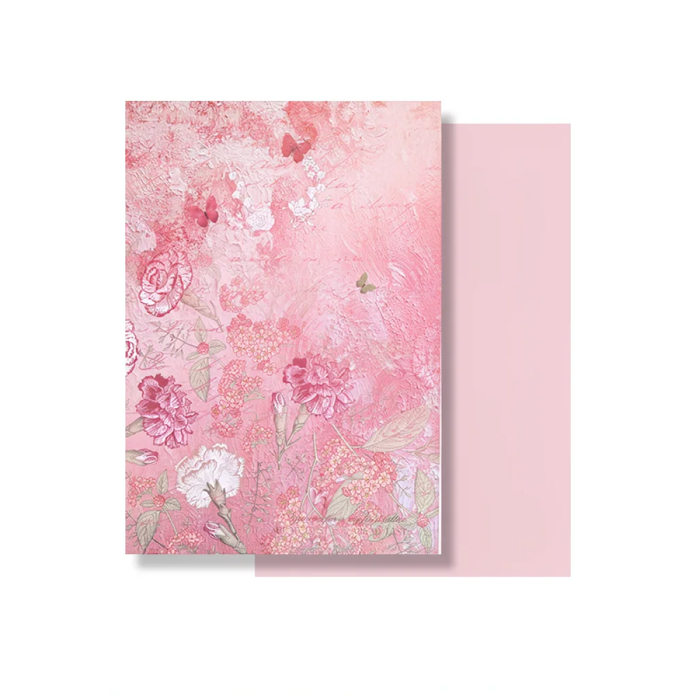 Vintage Floral Wrapping Paper Artistic Oil Painting Style Decorative Kraft Paper For Bouquet Gift Packaging Crafting