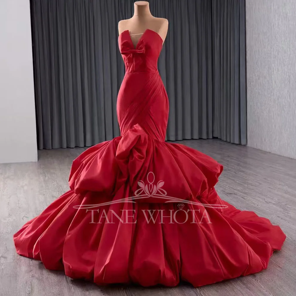 

Милое роскошное красное вечернее платье без рукавов на шнуровке с бантом сзади и рюшами Вечернее платье для особых случаев Настраиваемая посадка