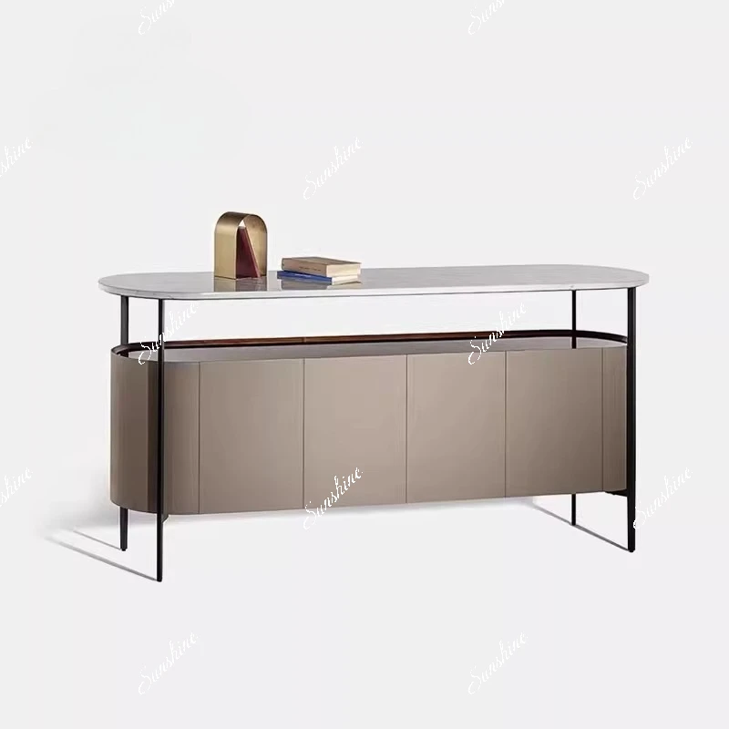 

Light luxury solid wood storage sideboard, household entryway, minimalist tea cabinet