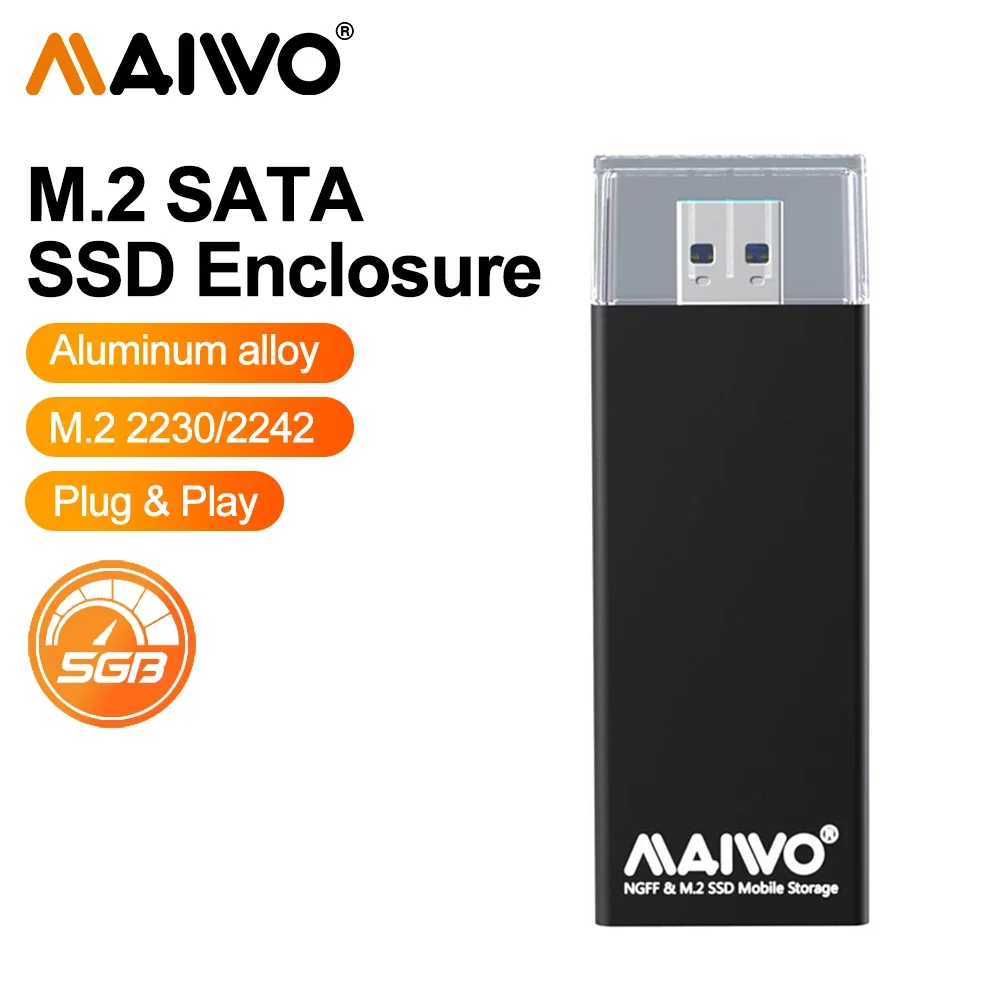 

MAIWO M.2 SATA SSD, корпус для планшетов M2 SSD, адаптер m.2 к USB 3,0 SSD для PCIE NGFF SATA SSD Disk Box, поддержка 2230 2242 мм