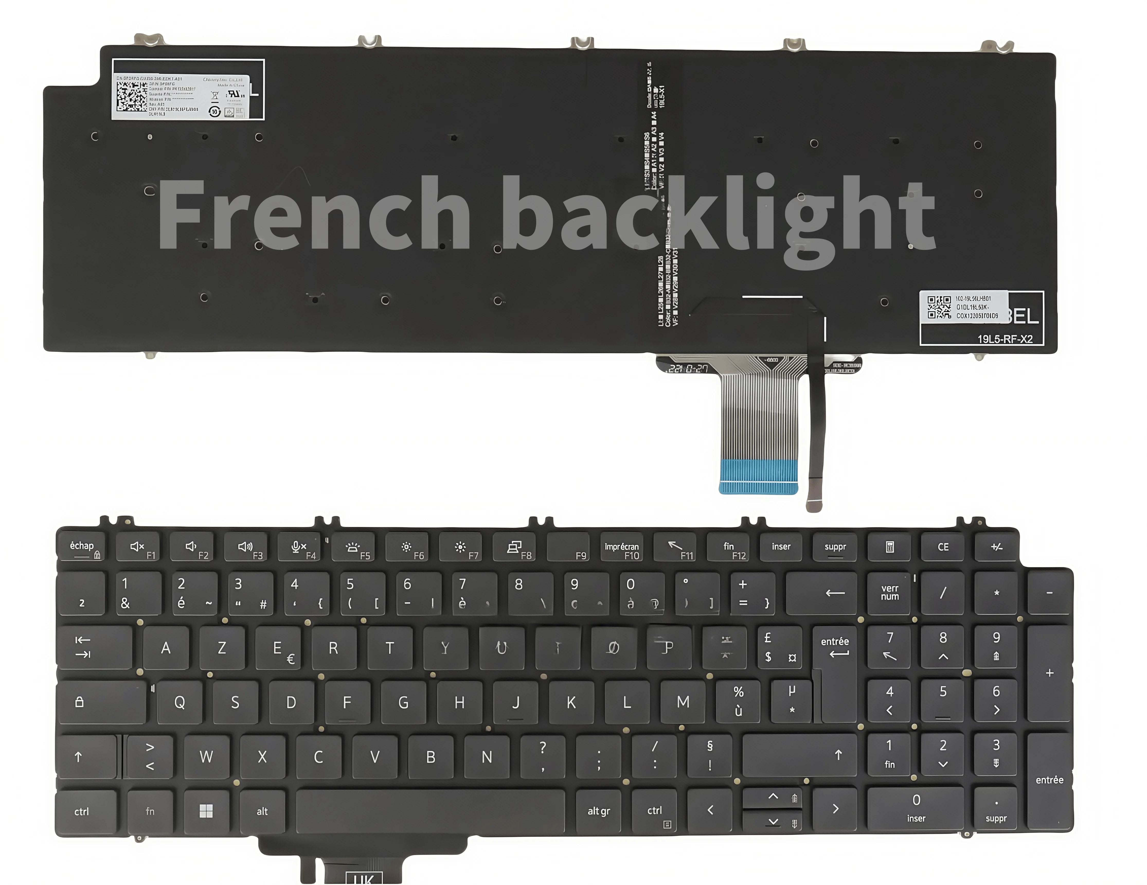 French Keyboard for DELL Precision 7750 7760 7550 7560 0KG9G3 0713DM 01WYH2 0P2K2J 0M8M7D 06H2H7 with Backlight