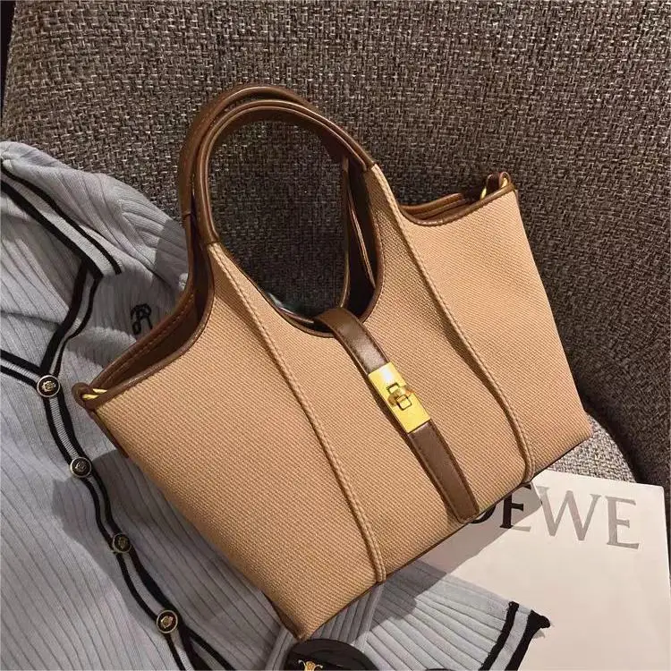 Women\'s Bag Premium Feel Water Bucket Canvas Bags New Handheld big large capacity Shoulder Crossbody Tote bags for women Casual