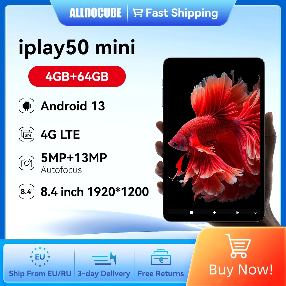 Alldocube iPlay50 Mini 8.4 Inch Android13 1080P Widevine L1 Tablet 4GB RAM 64GB ROM Dual 4G Tiger T606 Tablets